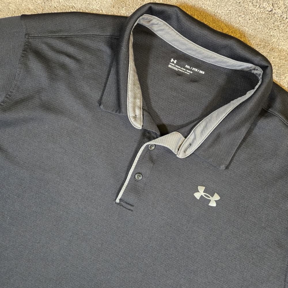 Under Armour Polo Mens Black Heatgear 3XL Polo Performance Golf